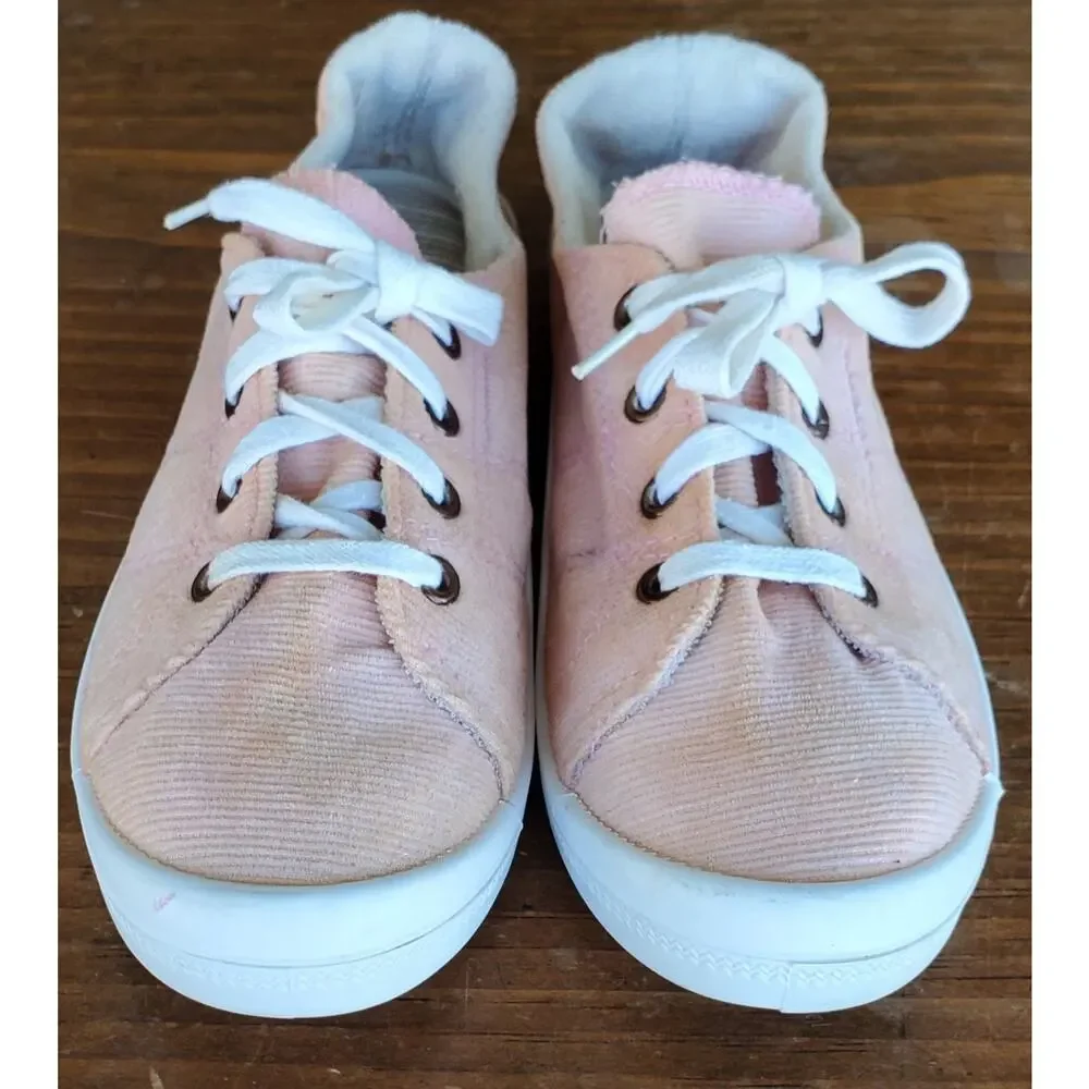 US Sports Pink Corduroy Casual Slip-on Sneakers Women's Size 6.5